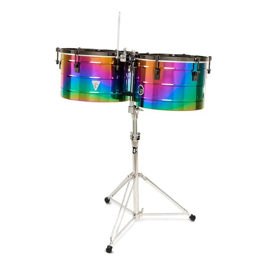 LP Tony Succar Thunder Timbales Rainbow w/Black Nickel Hw