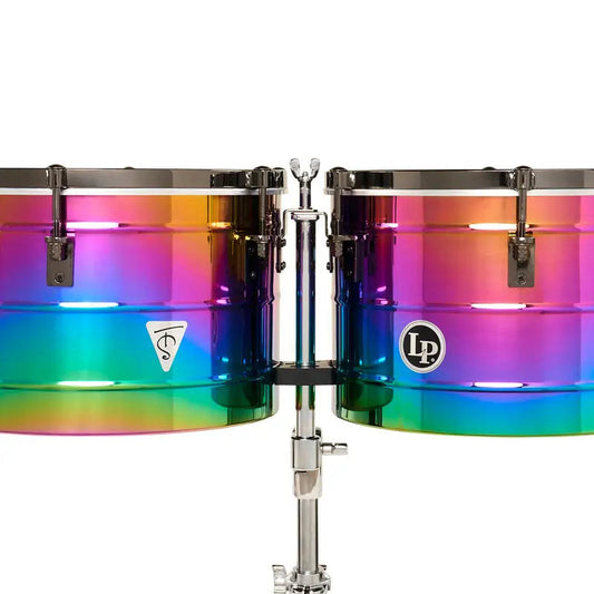 LP Tony Succar Thunder Timbales Rainbow w/Black Nickel Hw