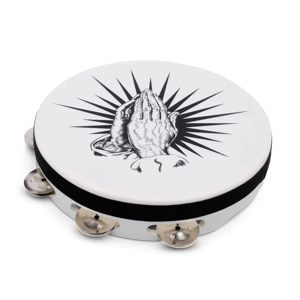 LP Praying Hands Tambourine 10" White - Drum Center Of Portsmouth