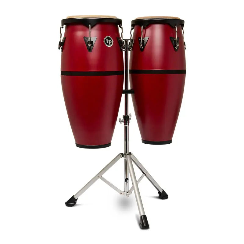 LP Discovery II Ultralight Conga Set 10" & 11" w/Stand Red