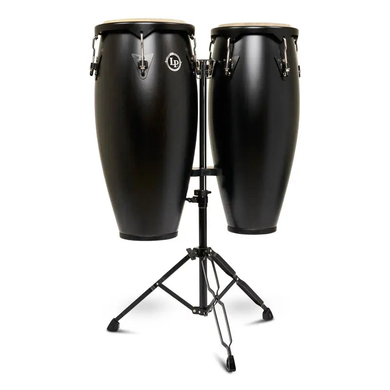 LP City II Mango Wood Conga Set 10" & 11" w/Stand Black