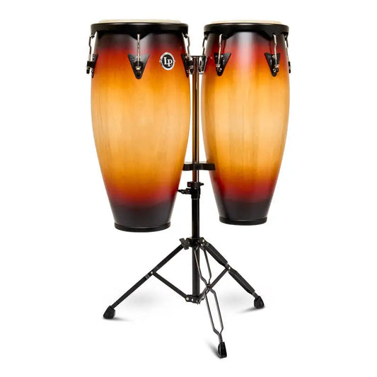 LP City II Mango Wood Conga Set 10" & 11" w/Stand Vintage Sunburst