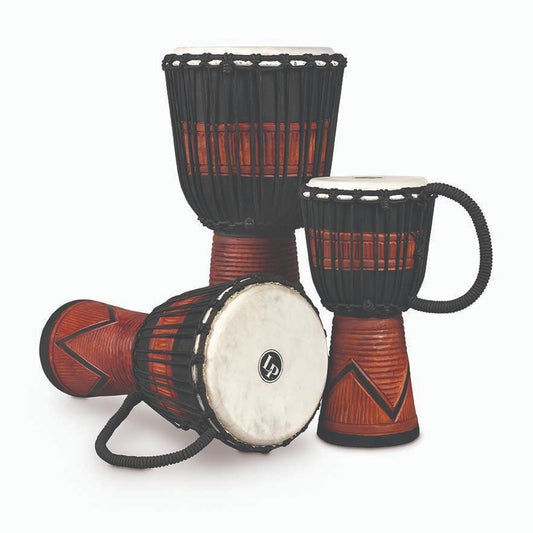LP World Beat Wood Art Large Djembe, Black/Brown - Drum Center Of Portsmouth
