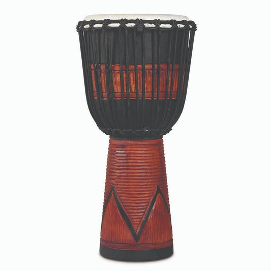 LP World Beat Wood Art Large Djembe, Black/Brown - Drum Center Of Portsmouth