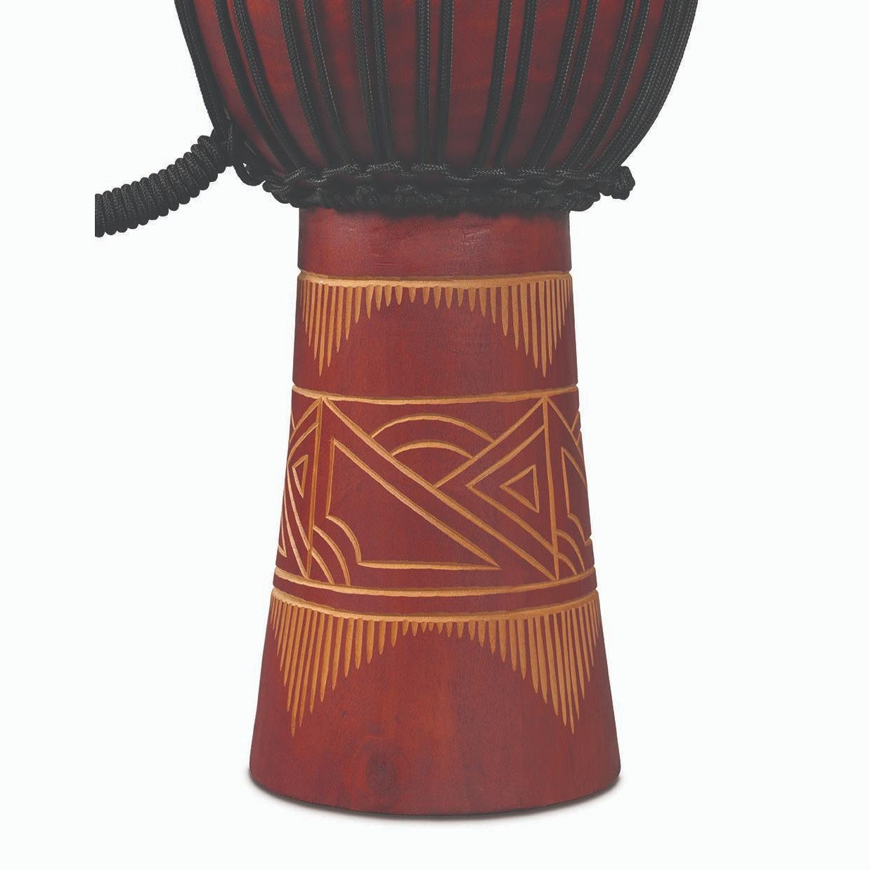 Latin Percussion World Beat Wood Art Large Djembe - Red w/Natural - Drum Center Of Portsmouth