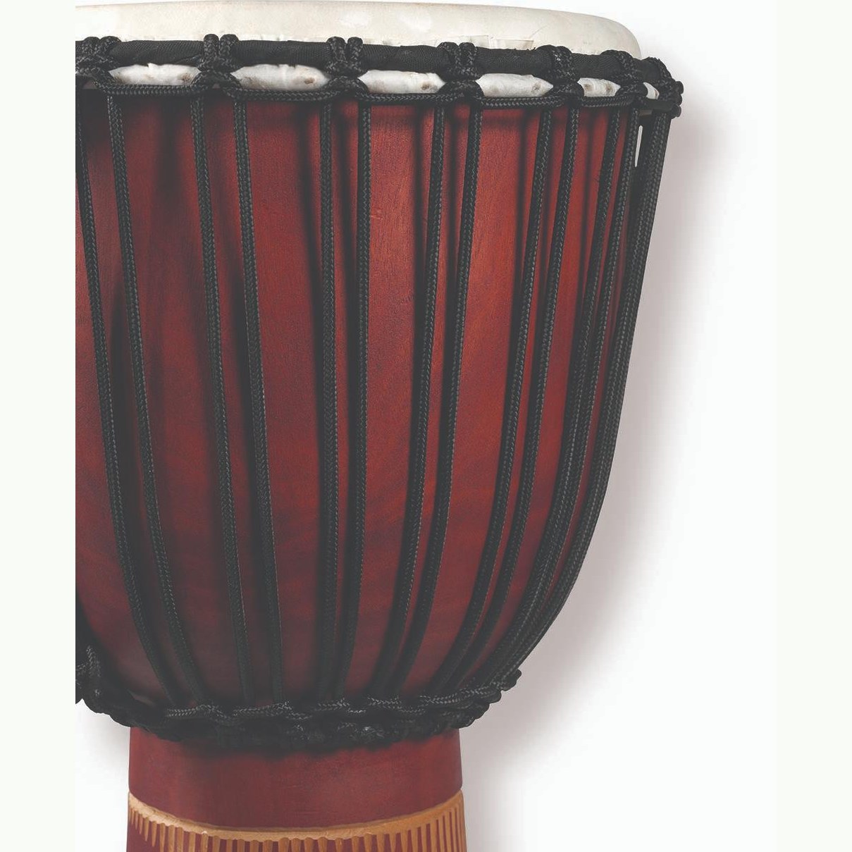 Latin Percussion World Beat Wood Art Large Djembe - Red w/Natural - Drum Center Of Portsmouth