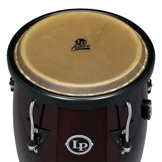 LP Aspire Wood Congas Set w/Double Stand Dark Wood Finish - Drum Center Of Portsmouth