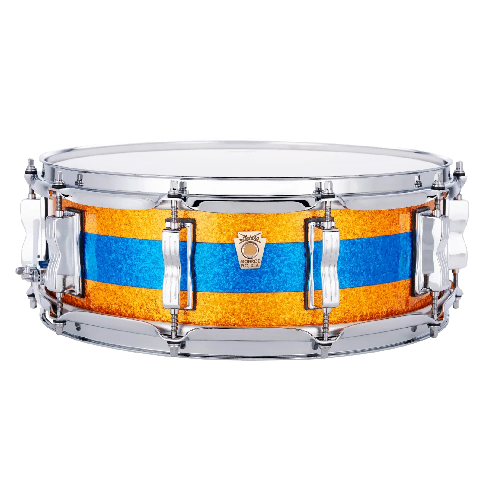 Ludwig Classic Maple Snare Drum 14x5 Gold/Blue/Gold Tri-Band - Drum Center Of Portsmouth