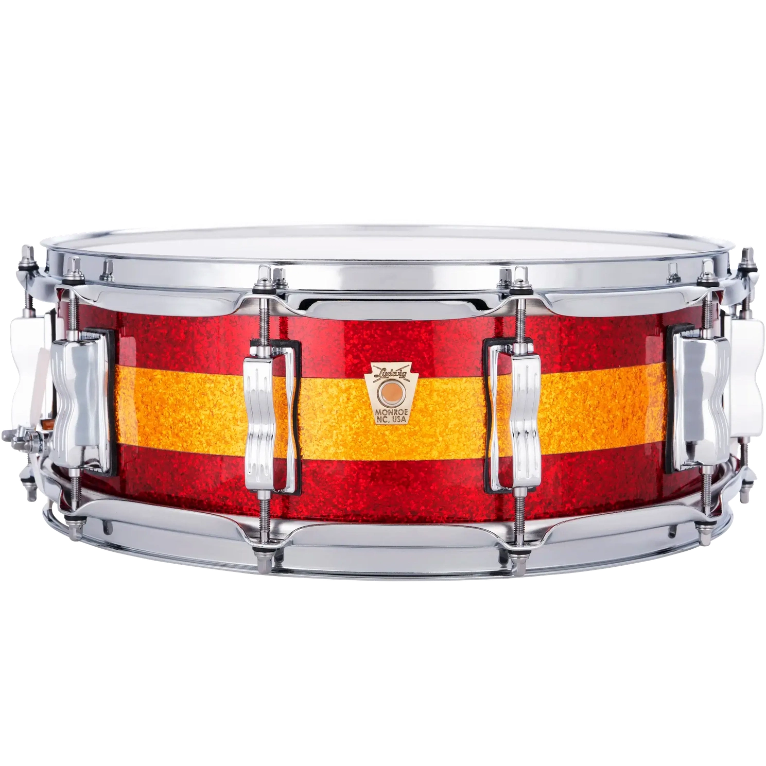 Ludwig Classic Maple Snare Drum 14x5 Red/Gold/Red Tri-Band - Drum Center Of Portsmouth