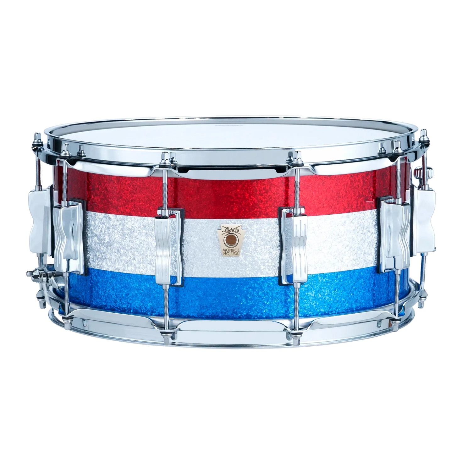 Ludwig Classic Maple Snare Drum 14x6.5 Red/Silver/Blue Sparkle - Drum Center Of Portsmouth