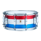 Ludwig Classic Maple Snare Drum 14x6.5 Red/Silver/Blue Sparkle - Drum Center Of Portsmouth