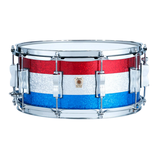 Ludwig Classic Maple Snare Drum 14x6.5 Red/Silver/Blue Sparkle - Drum Center Of Portsmouth