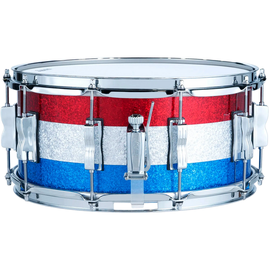 Ludwig Classic Maple Snare Drum 14x6.5 Red/Silver/Blue Sparkle - Drum Center Of Portsmouth