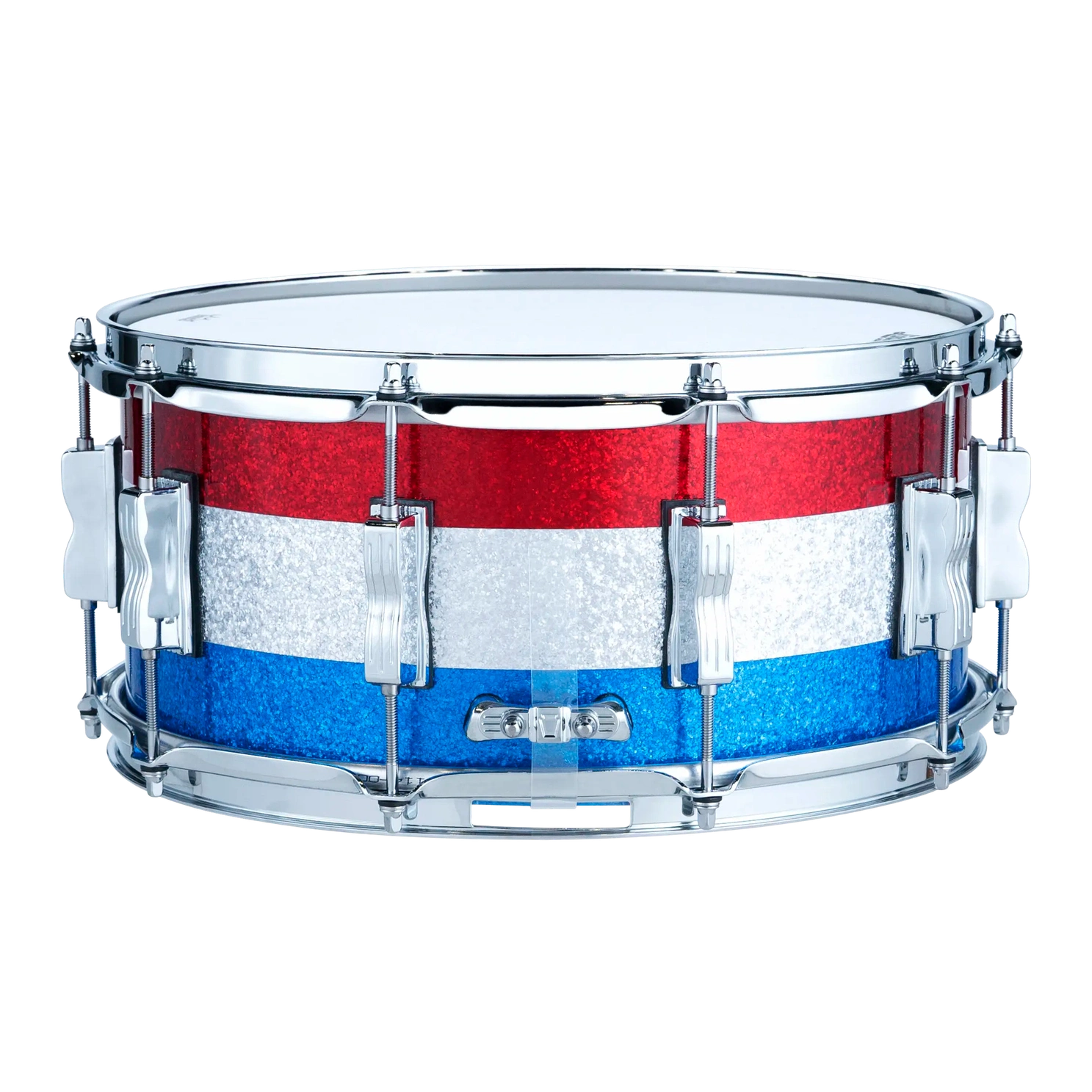 Ludwig Classic Maple Snare Drum 14x6.5 Red/Silver/Blue Sparkle - Drum Center Of Portsmouth