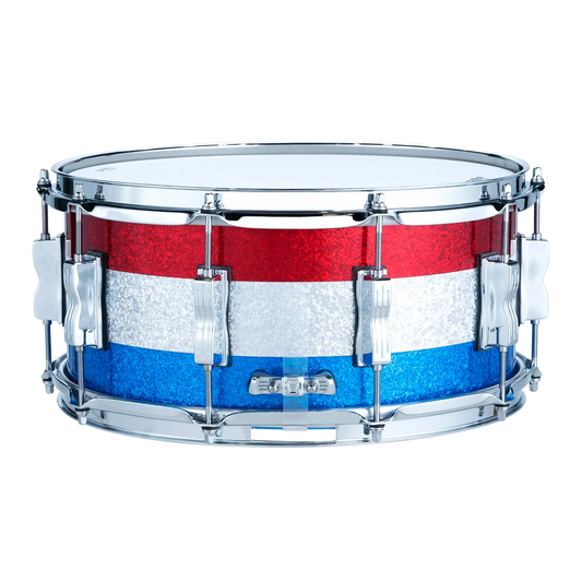 Ludwig Classic Maple Snare Drum 14x6.5 Red/Silver/Blue Sparkle - Drum Center Of Portsmouth