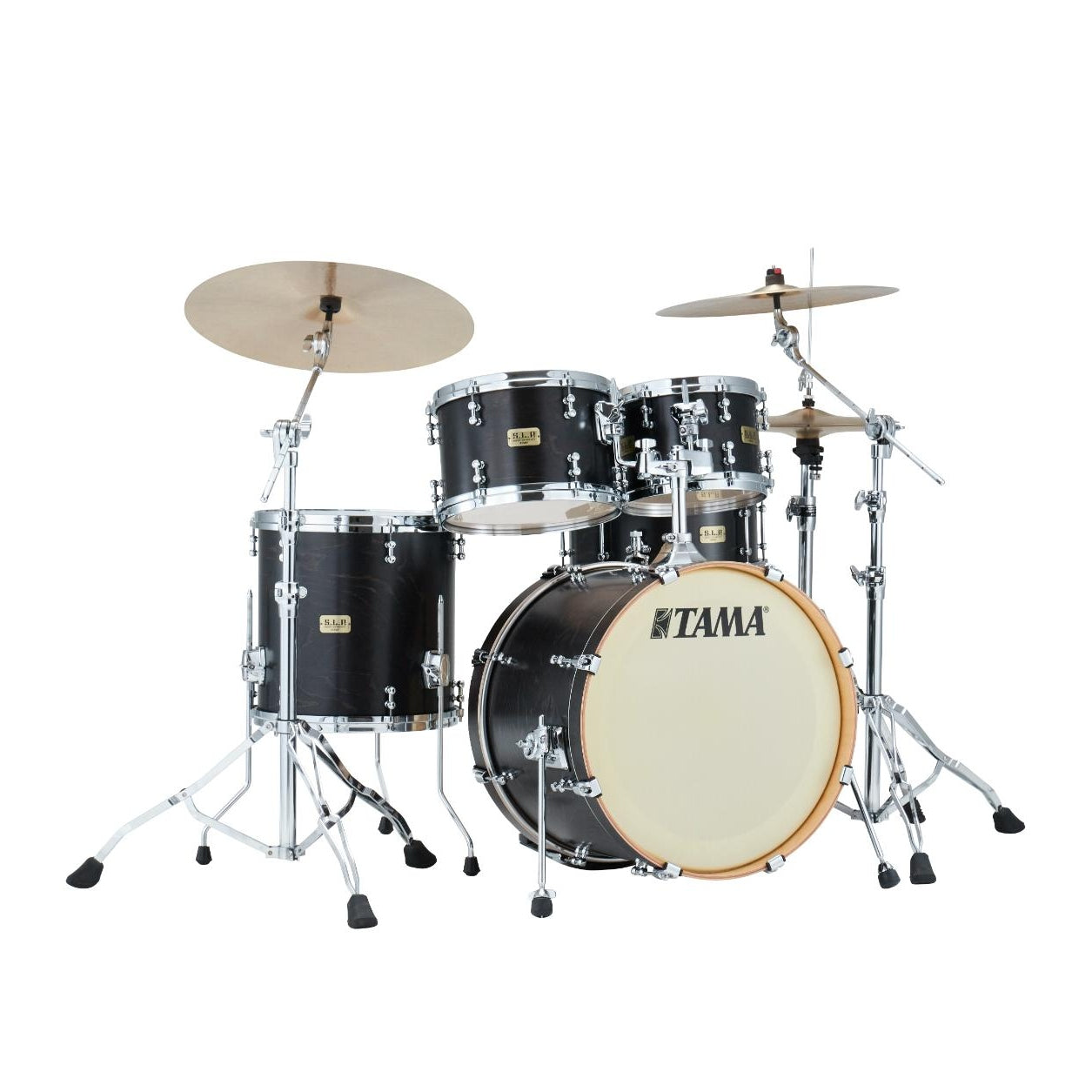 Tama SLP Fat Spruce 5pc Drum Set Satin Charcoal Black