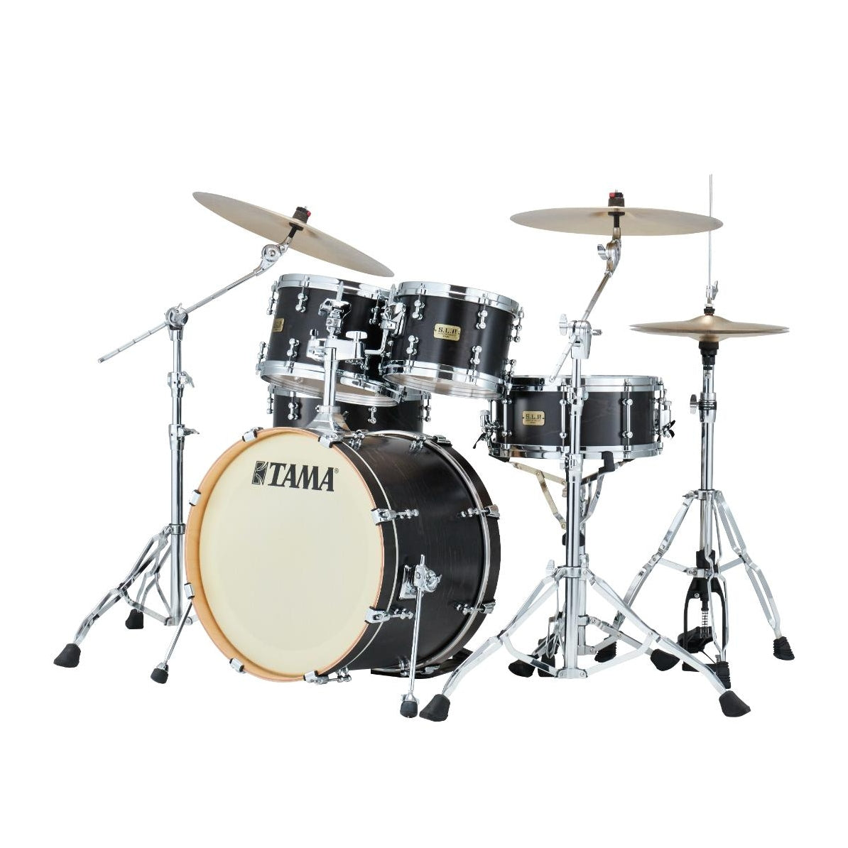 Tama SLP Fat Spruce 5pc Drum Set Satin Charcoal Black