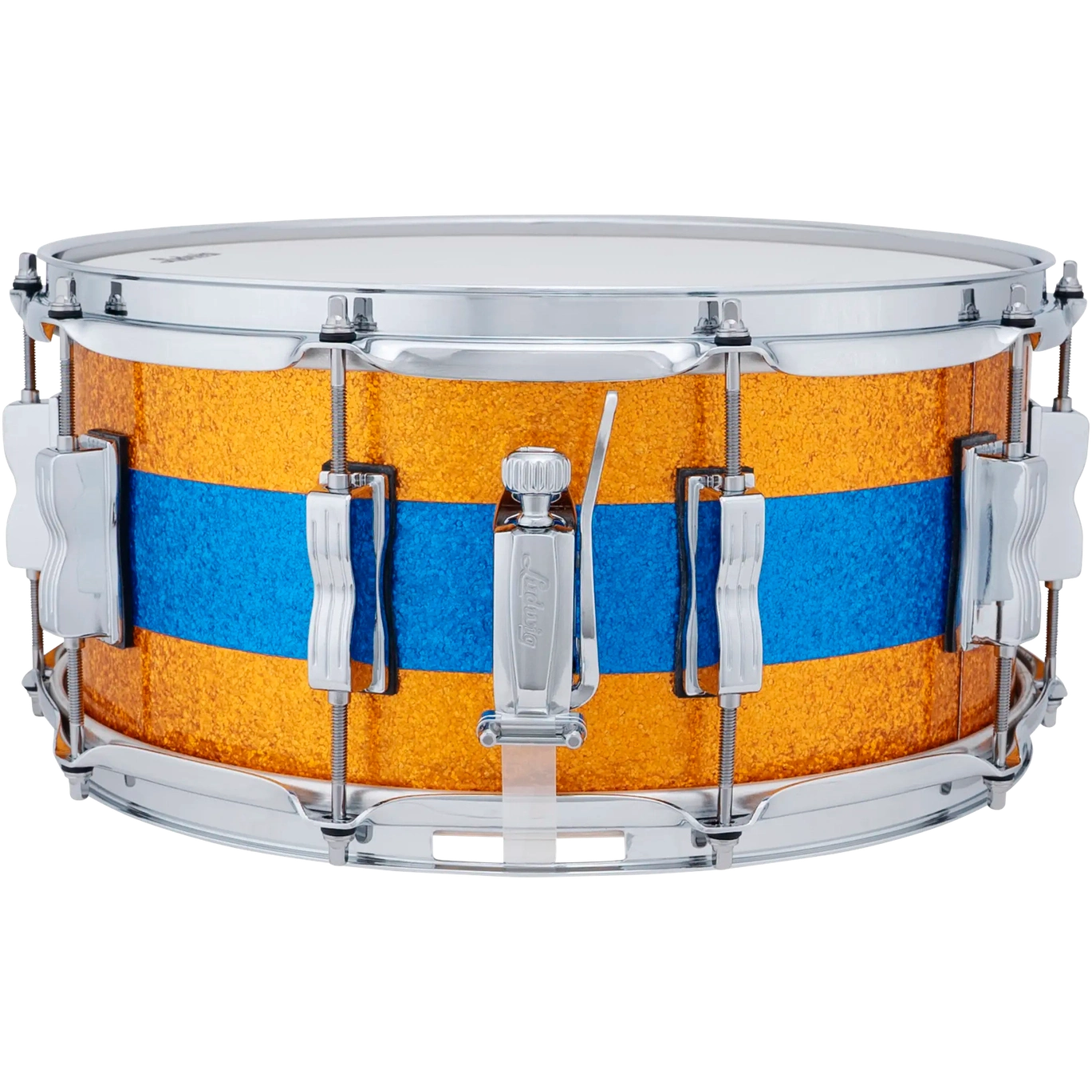Ludwig Classic Maple Snare Drum 14x6.5 Gold/Blue/Gold Tri-Band - Drum Center Of Portsmouth