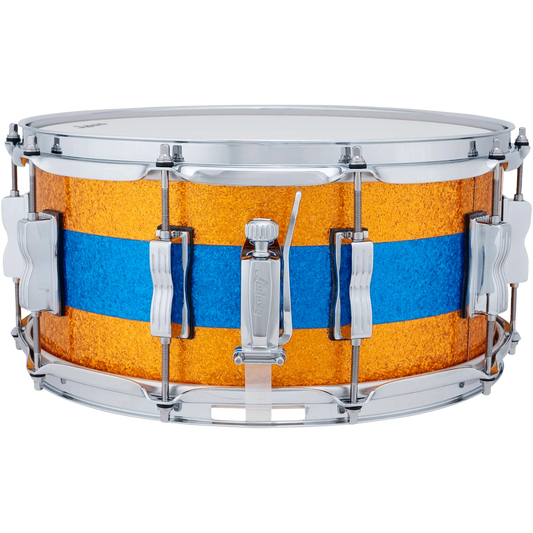 Ludwig Classic Maple Snare Drum 14x6.5 Gold/Blue/Gold Tri-Band - Drum Center Of Portsmouth