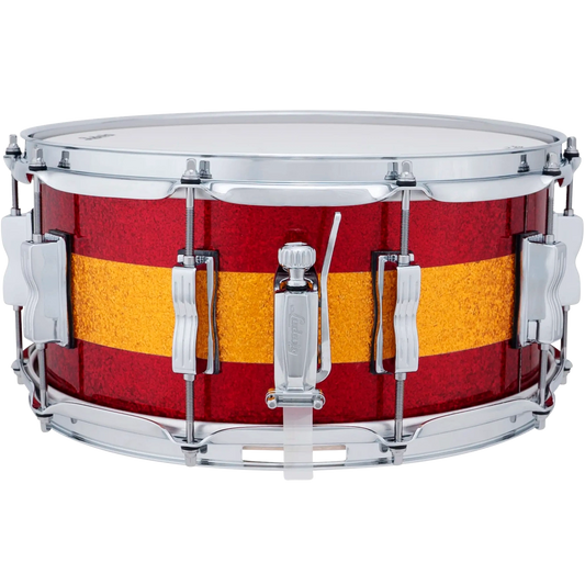 Ludwig Classic Maple Snare Drum 14x6.5 Red/Gold/Red Tri-Band - Drum Center Of Portsmouth