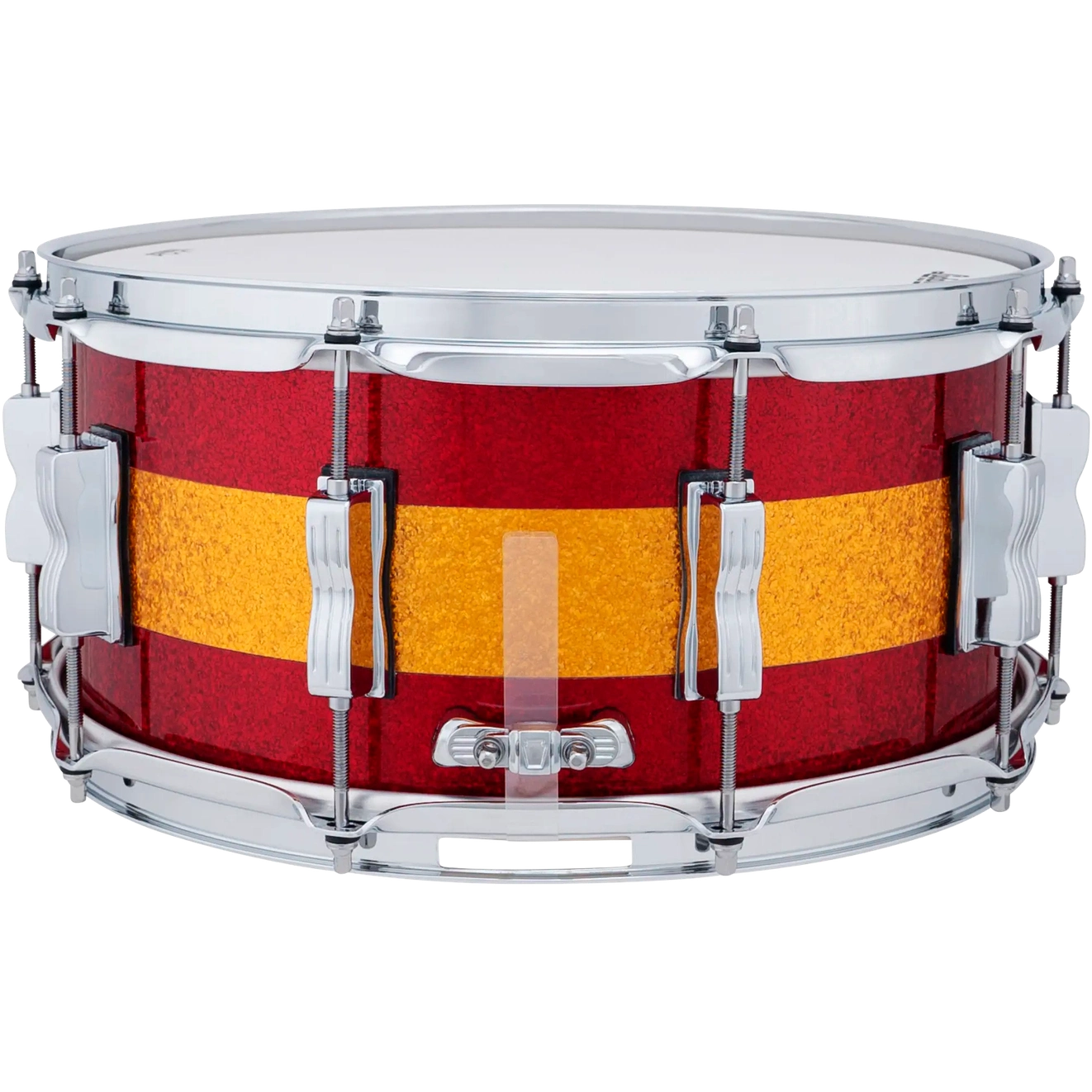 Ludwig Classic Maple Snare Drum 14x6.5 Red/Gold/Red Tri-Band - Drum Center Of Portsmouth