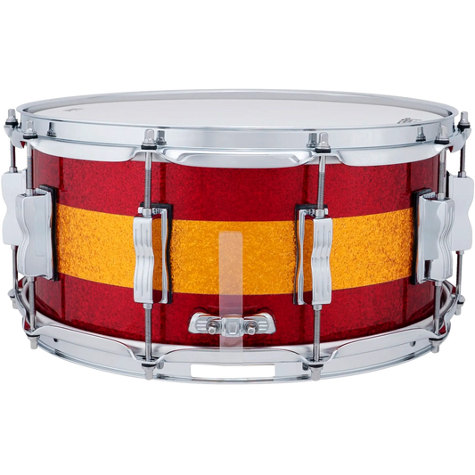 Ludwig Classic Maple Snare Drum 14x6.5 Red/Gold/Red Tri-Band - Drum Center Of Portsmouth