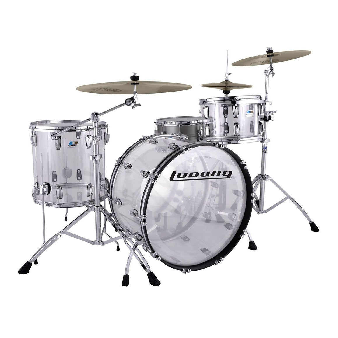 Ludwig Vistalite 3pc Drum Set Clear 22/13/16 - Drum Center Of Portsmouth