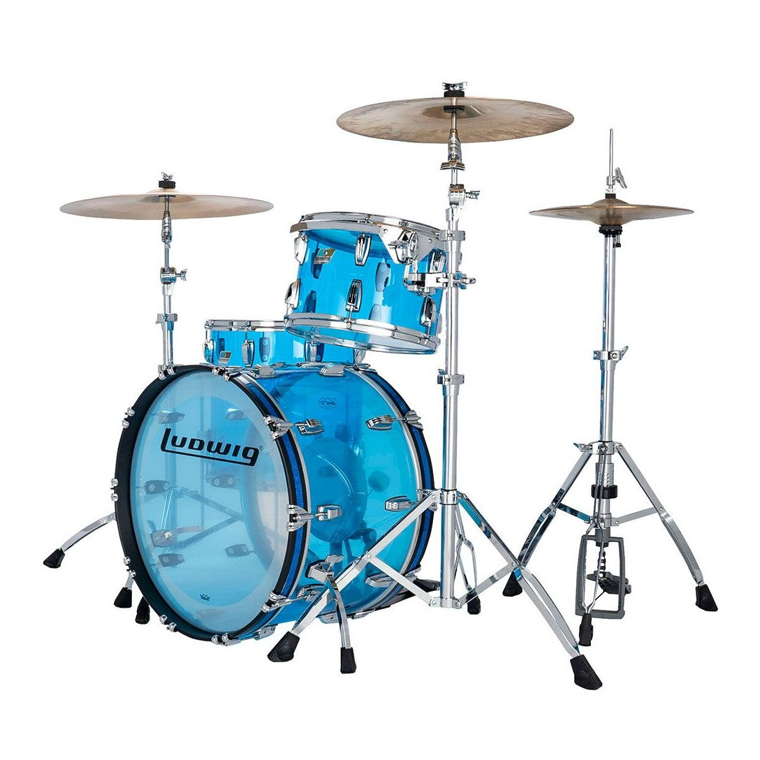 Ludwig Vistalite 3pc Drum Set Blue 22/13/16 - Drum Center Of Portsmouth