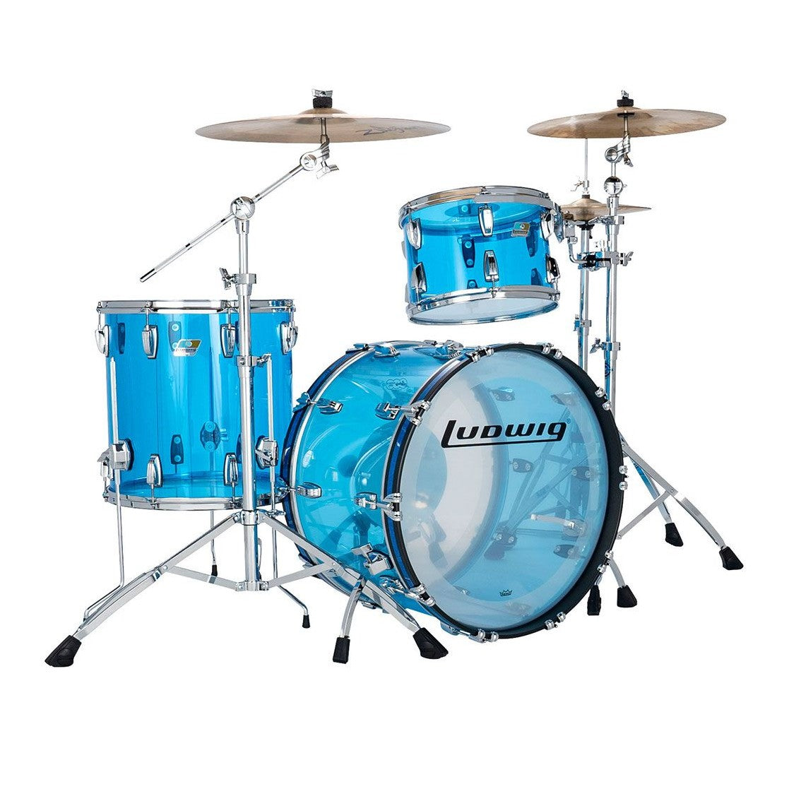 Ludwig Vistalite 3pc Drum Set Blue 22/13/16 - Drum Center Of Portsmouth