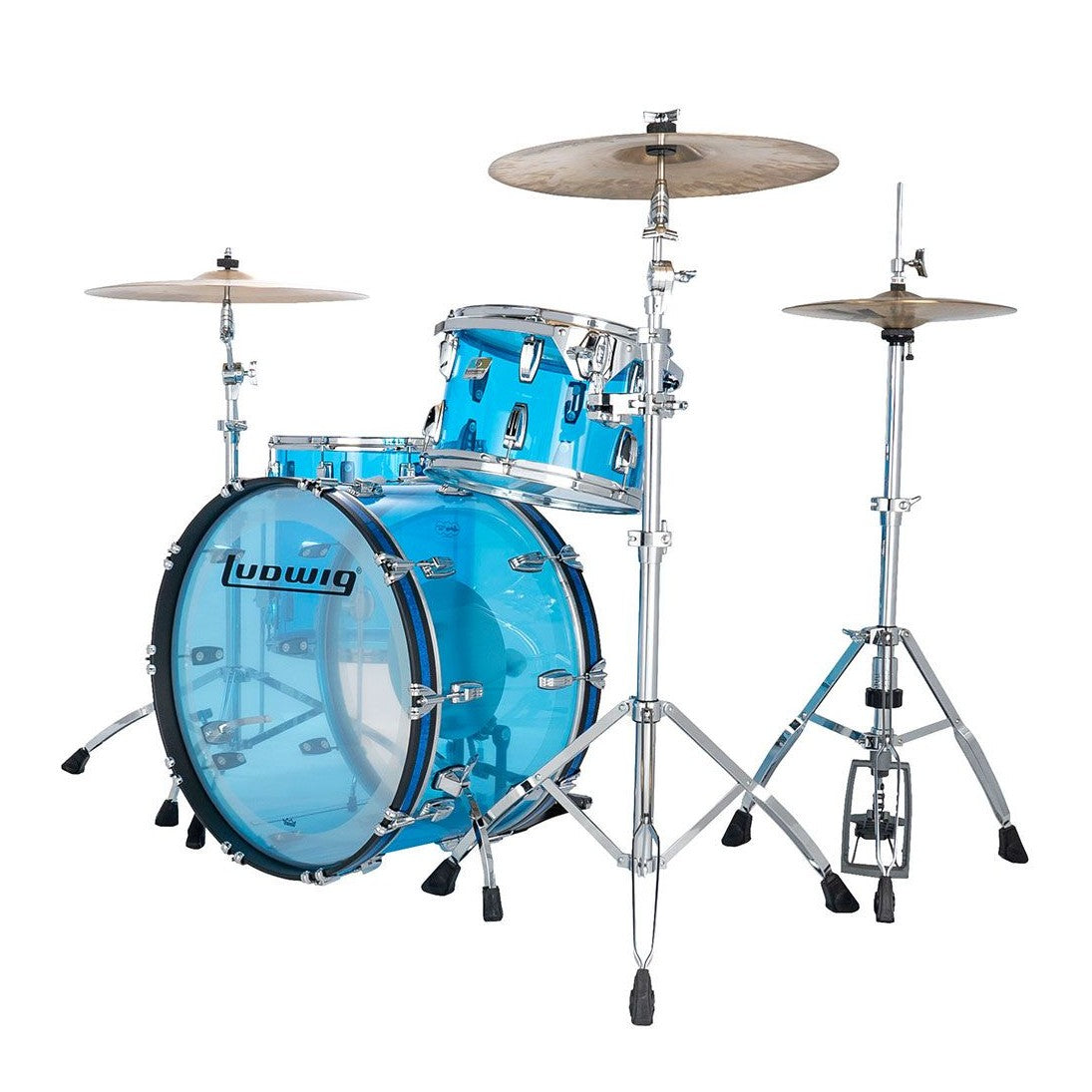 Ludwig Vistalite 3pc Drum Set Blue 24/13/16 - Drum Center Of Portsmouth