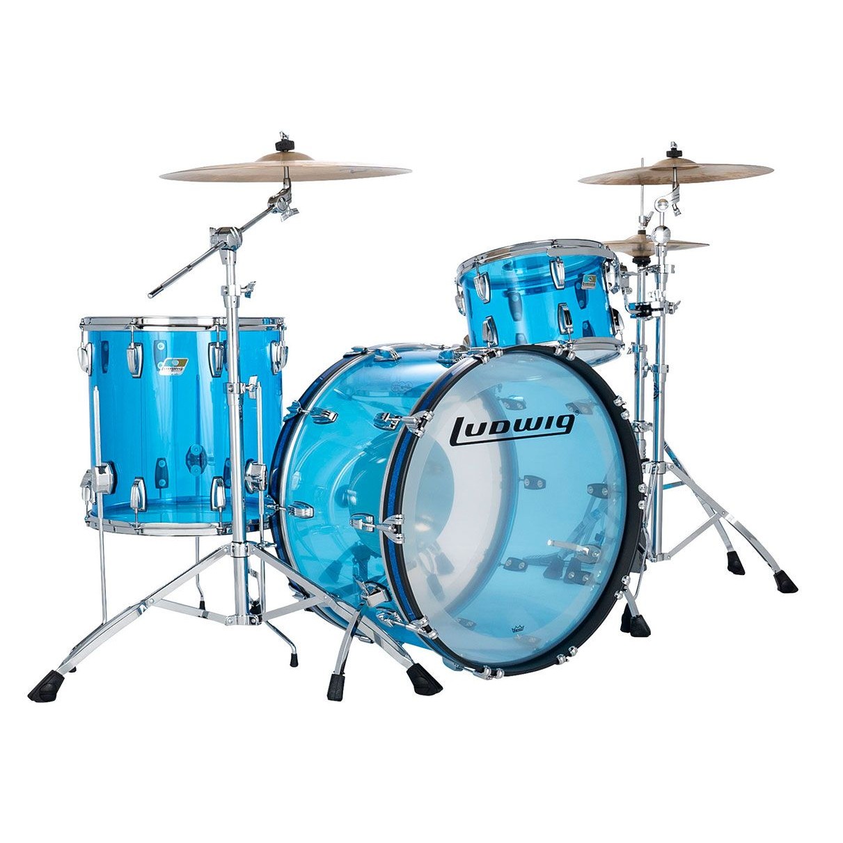 Ludwig Vistalite 3pc Drum Set Blue 24/13/16 - Drum Center Of Portsmouth