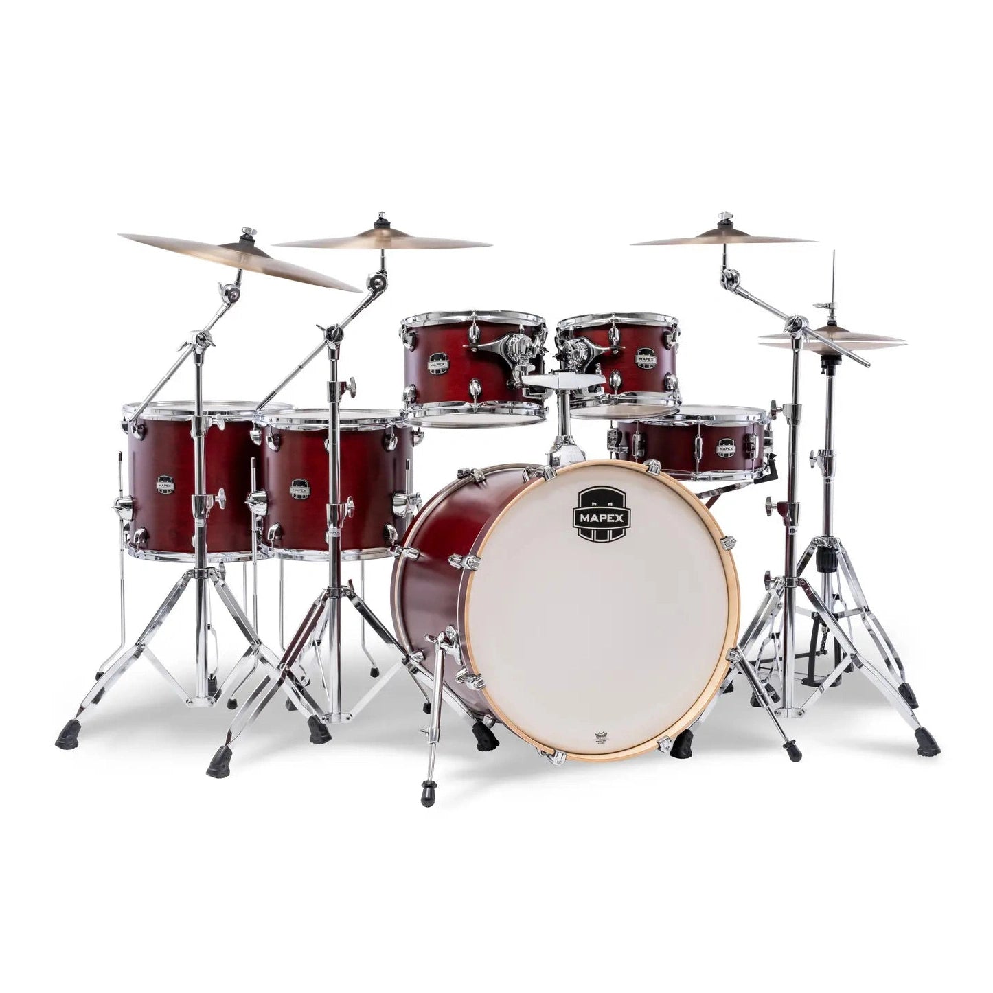 Mapex Mars Maple 6pc Studioease Drum Set Merlot Satin
