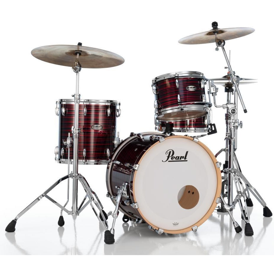 Pearl Masters Maple MM6 3pc Drum Set 20/12/14 w/L-Bracket R2 Mounts Red Oyster Swirl - Drum Center Of Portsmouth