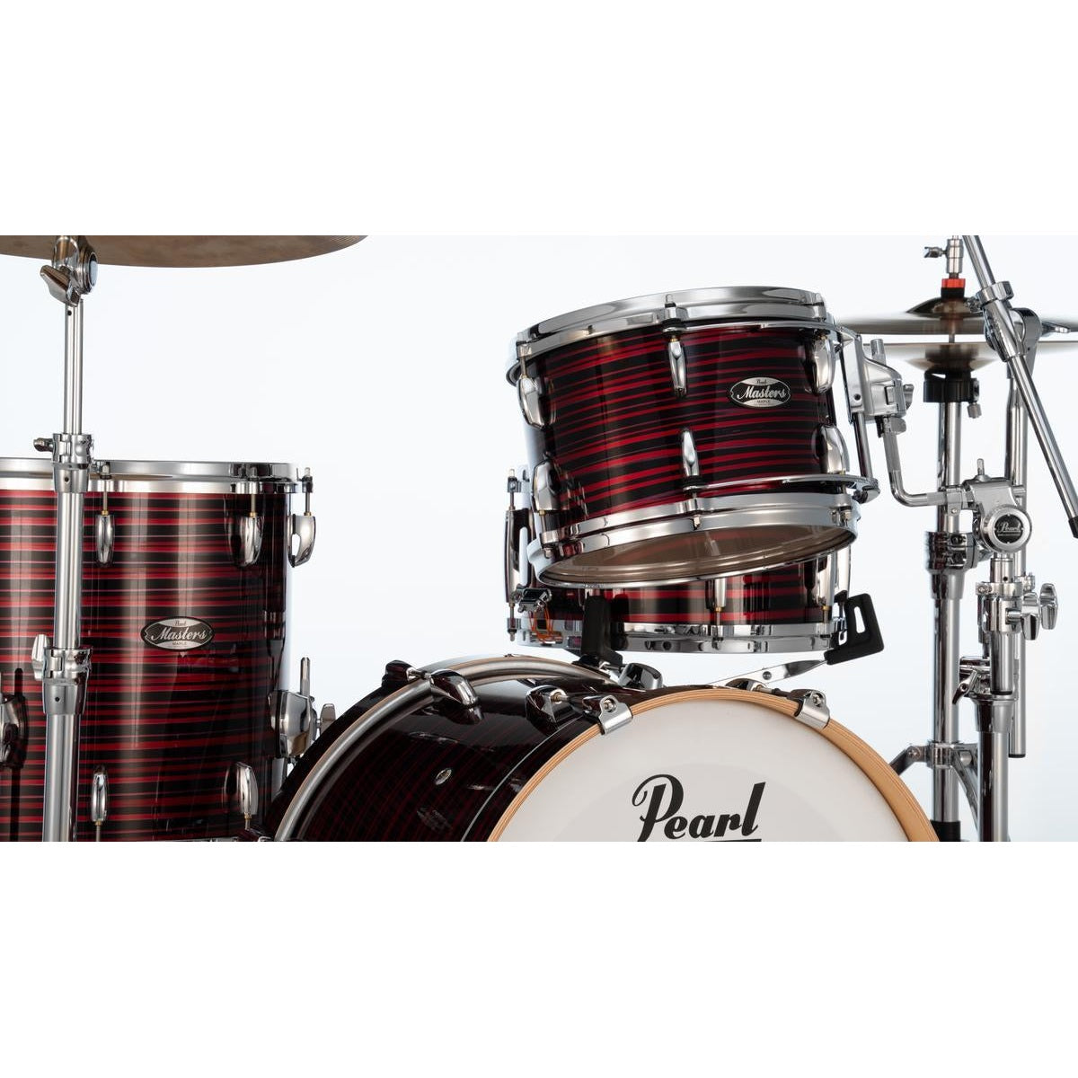 Pearl Masters Maple MM6 3pc Drum Set 20/12/14 w/L-Bracket R2 Mounts Red Oyster Swirl - Drum Center Of Portsmouth