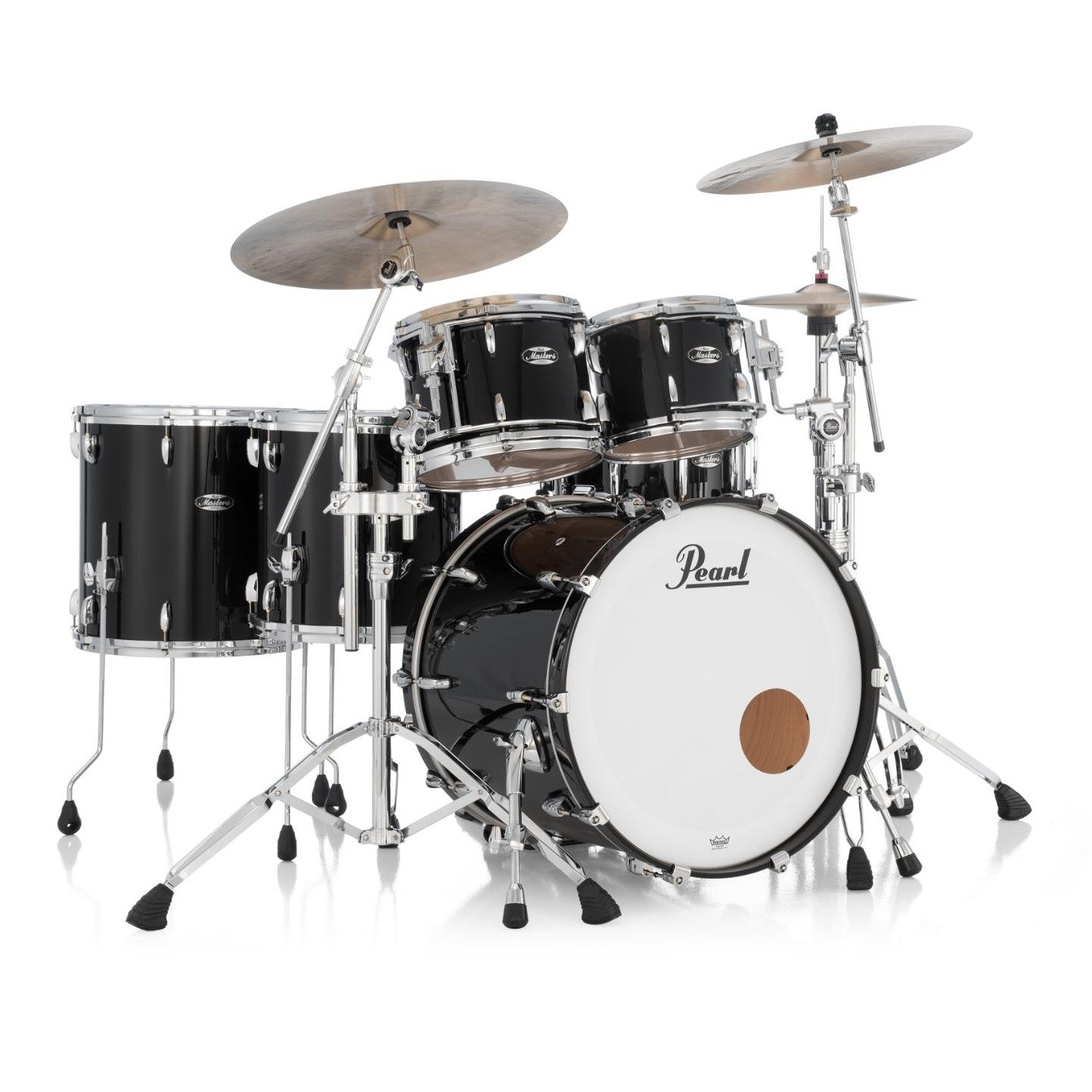 Pearl Masters Maple MM6 4pc Drum Set w/22x16BD w/L-Bracket R2 Mounts Piano Black - Drum Center Of Portsmouth