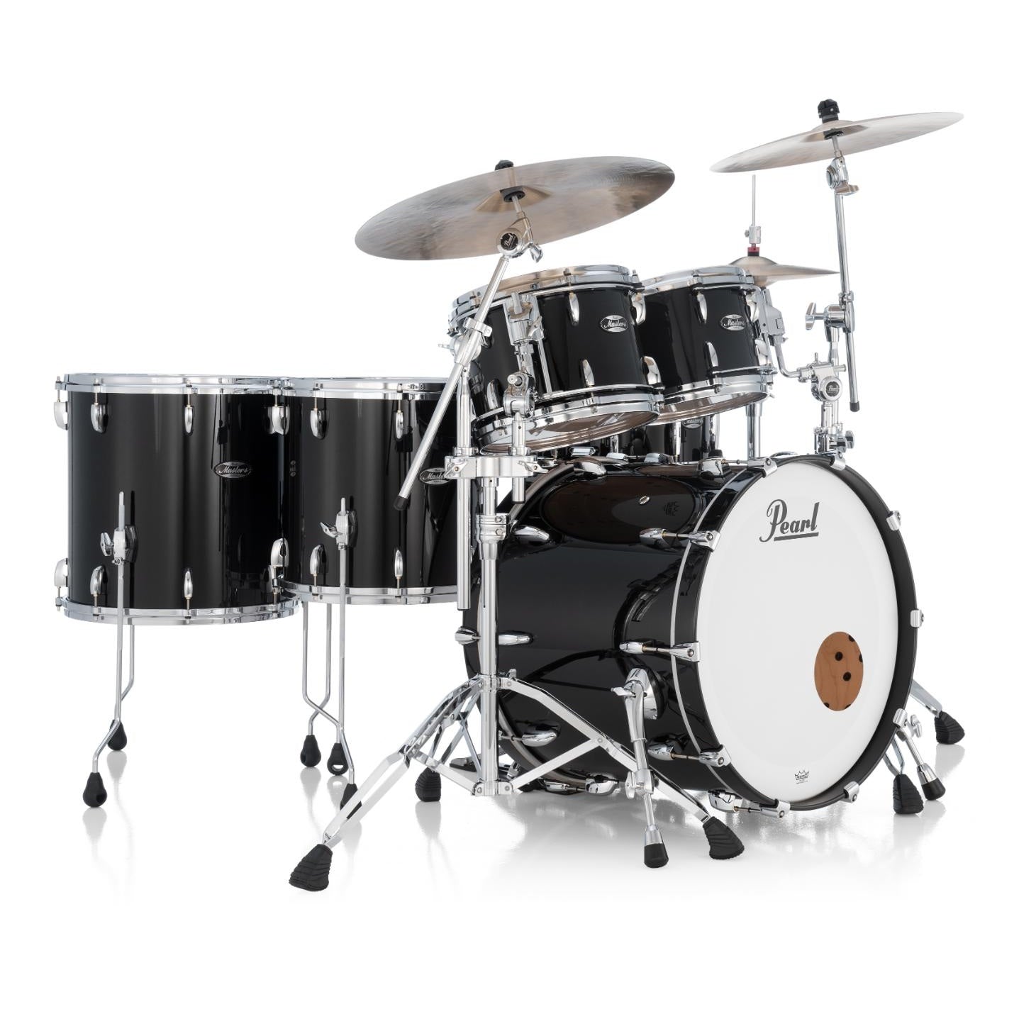 Pearl Masters Maple MM6 4pc Drum Set w/22x16BD w/L-Bracket R2 Mounts Piano Black - Drum Center Of Portsmouth