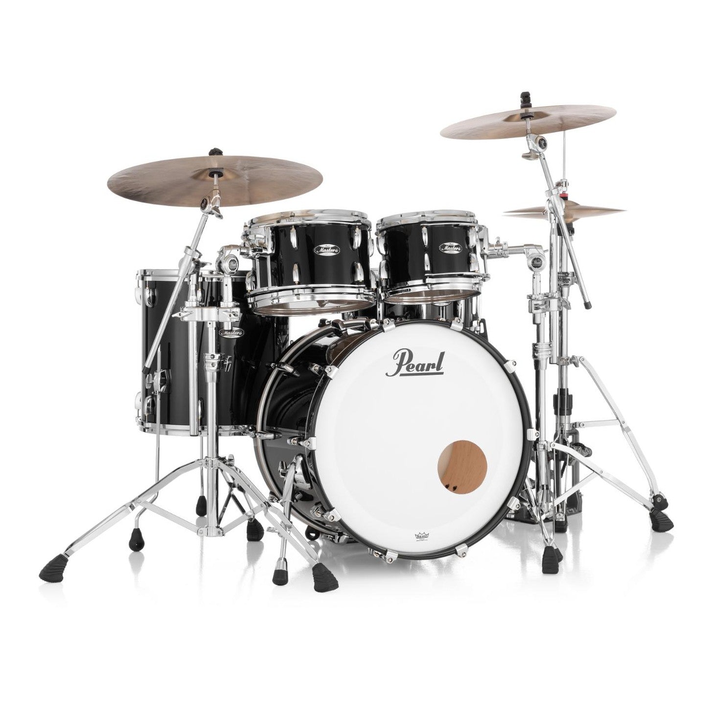 Pearl Masters Maple MM6 4pc Drum Set w/22x16BD w/Standard R2 Mounts Piano Black - Drum Center Of Portsmouth