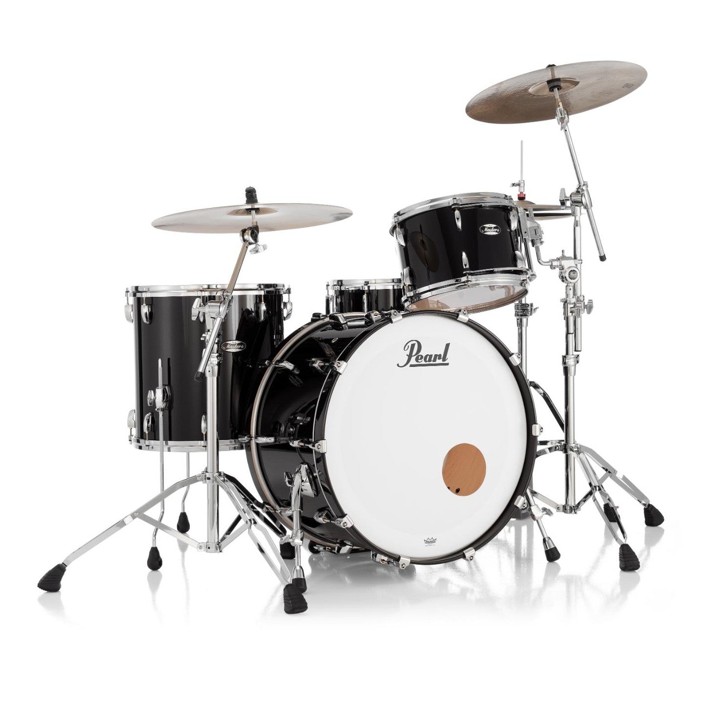 Pearl Masters Maple MM6 3pc Drum Set 24/13/16 w/L-Bracket R2 Mounts Piano Black - Drum Center Of Portsmouth