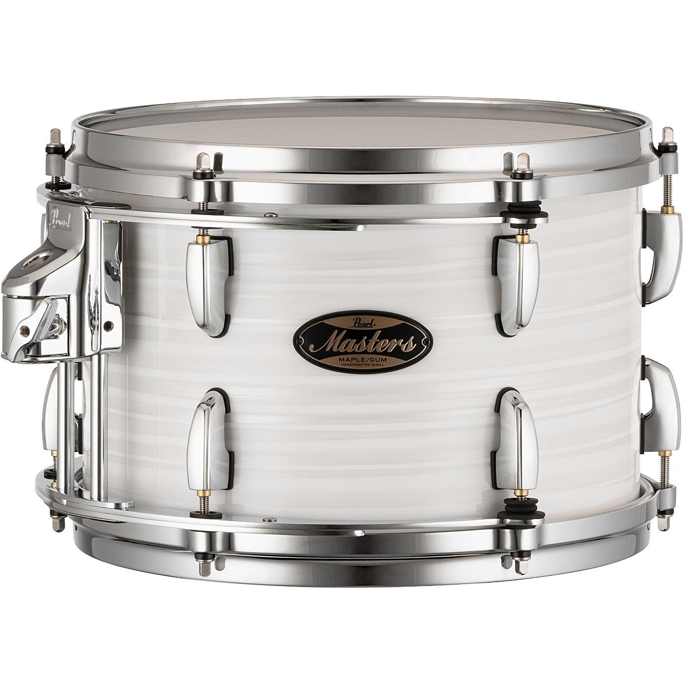 Pearl Masters Maple/Gum Tom 12x8 w/L-Bracket R2 Mount White Ice Swirl - Drum Center Of Portsmouth