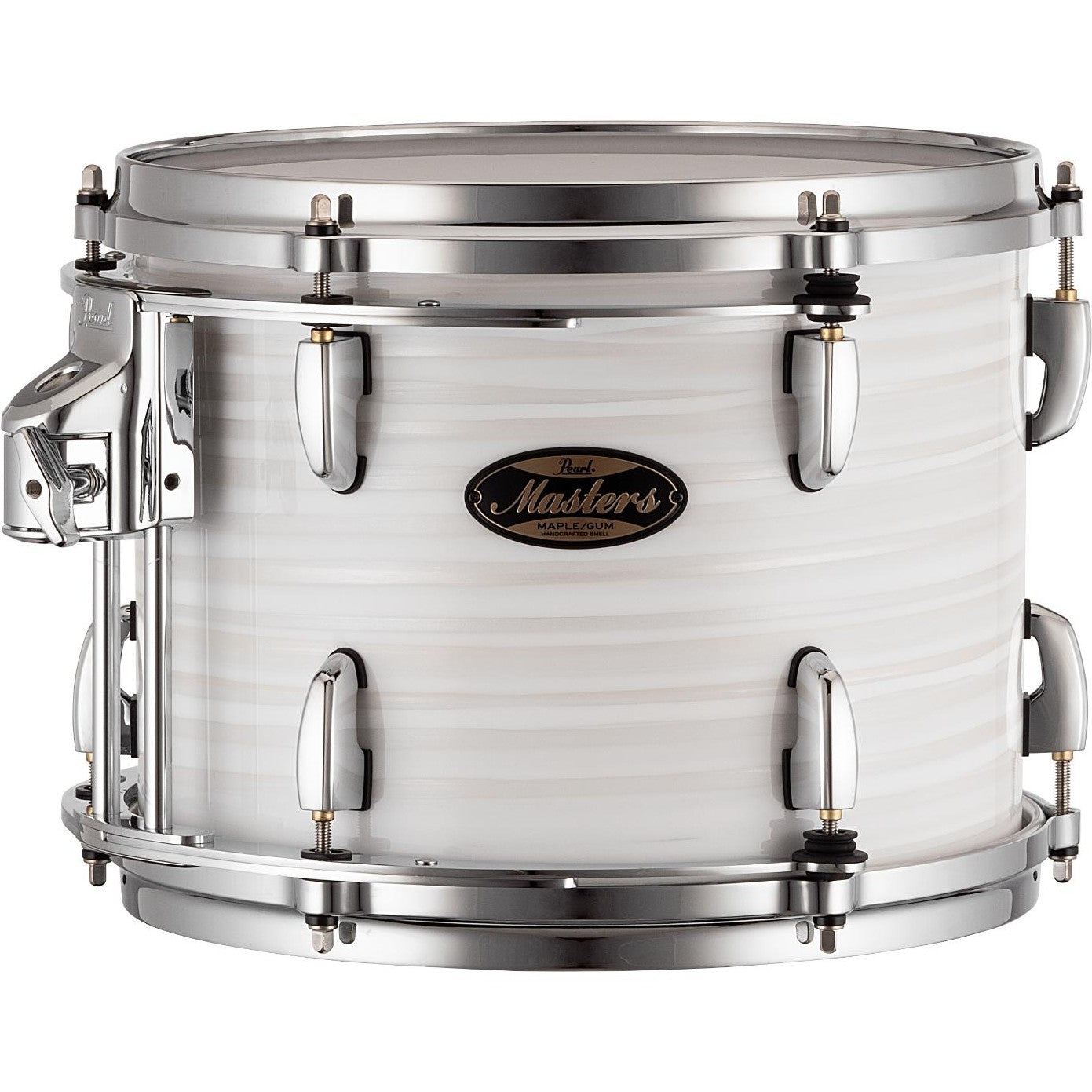 Pearl Masters Maple/Gum Tom 12x9 w/L-Bracket R2 Mount White Ice Swirl - Drum Center Of Portsmouth