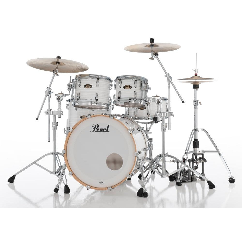 Pearl Masters Maple/Gum 4pc Drum Set w/22x18BD w/L-Bracket R2s White Ice Swirl - Drum Center Of Portsmouth