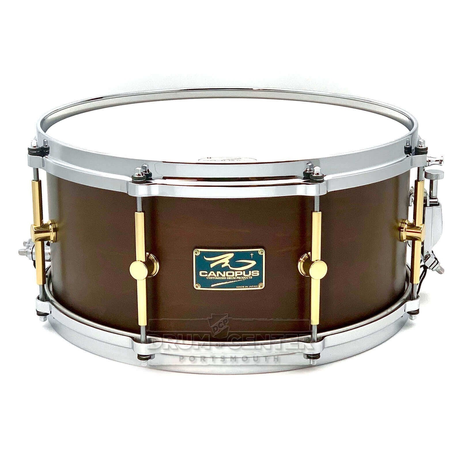 Canopus 'The Maple' 10ply Snare Drum 14x6.5 Bitter Brown Oil w