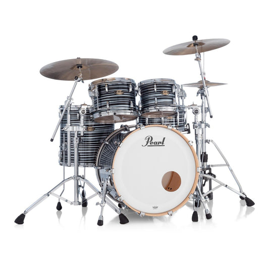Pearl Masters Maple Pure 4pc Drum Set w/22x18BD w/L-Bracket R2 Mounts Black Oyster Swirl - Drum Center Of Portsmouth