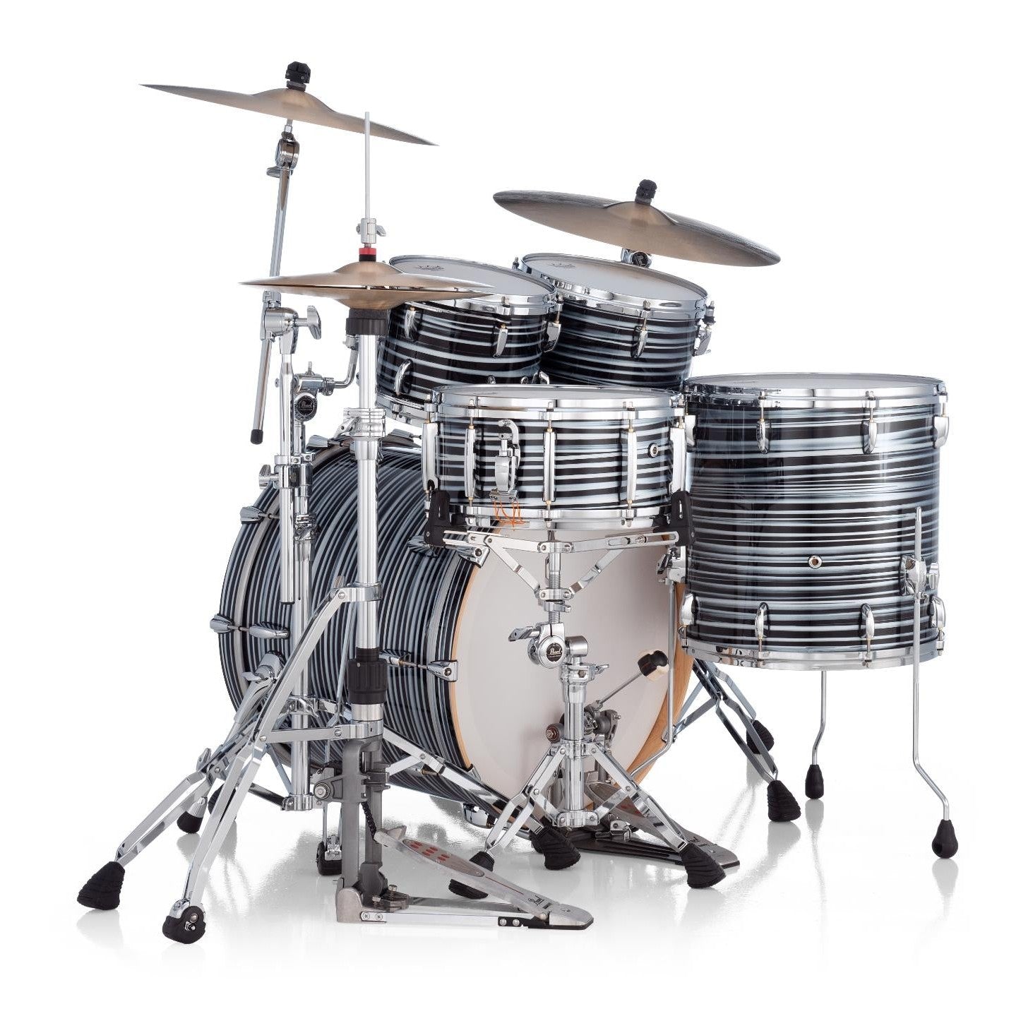 Pearl Masters Maple Pure 4pc Drum Set w/22x18BD w/L-Bracket R2 Mounts Black Oyster Swirl - Drum Center Of Portsmouth
