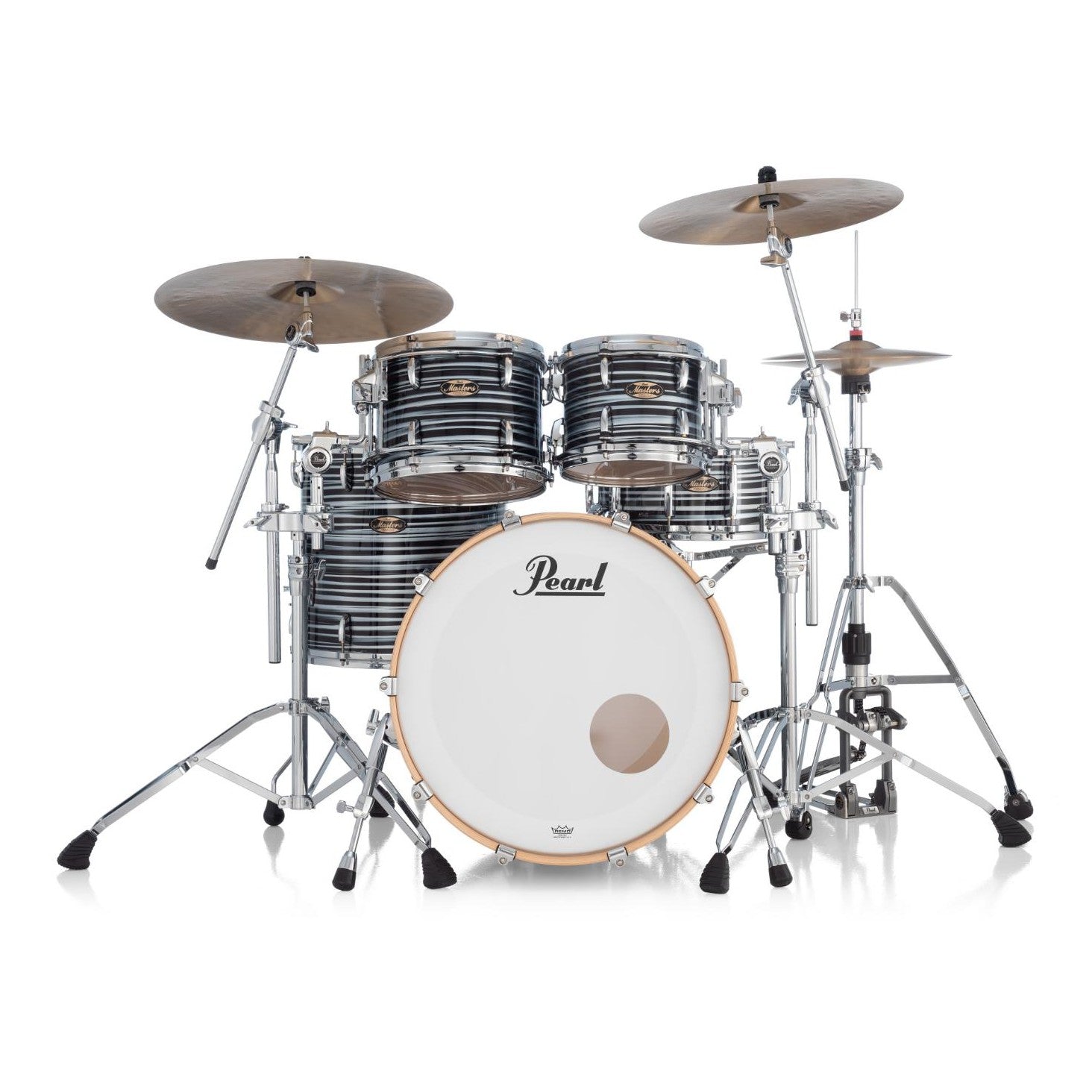Pearl Masters Maple Pure 4pc Drum Set w/22x18BD w/L-Bracket R2 Mounts Black Oyster Swirl - Drum Center Of Portsmouth