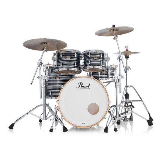 Pearl Masters Maple Pure 4pc Drum Set w/22x18BD w/L-Bracket R2 Mounts Black Oyster Swirl - Drum Center Of Portsmouth