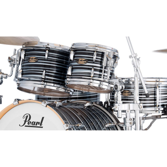Pearl Masters Maple Pure 4pc Drum Set w/22x18BD w/L-Bracket R2 Mounts Black Oyster Swirl - Drum Center Of Portsmouth