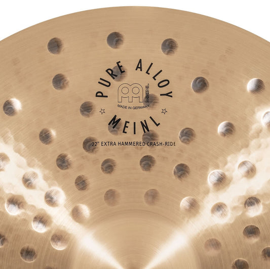Meinl Pure Alloy Custom Extra Hammered Crash-Ride Cymbal 22 - Drum Center Of Portsmouth