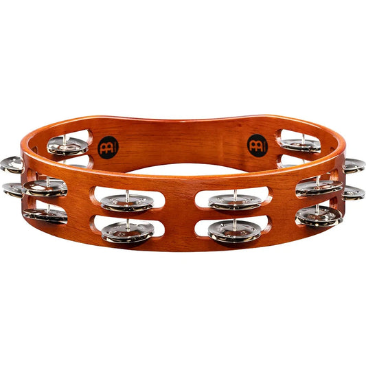 [SO] Meinl Wood Tambourine Steel Jingles 2 Rows African Brown - Drum Center Of Portsmouth