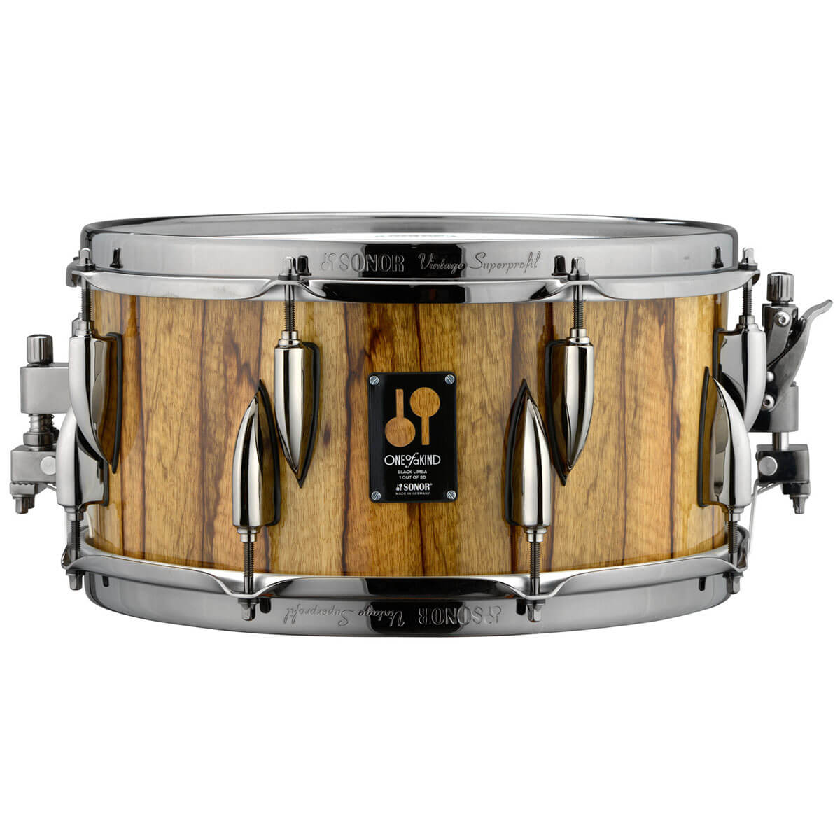 Sonor One Of A Kind Maple Snare Drum 13x6.5 Black Limba Veneer